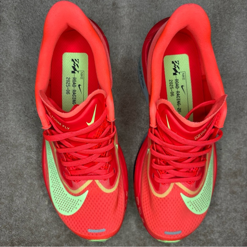 Nike Zoom Fly 6 Women's Running Shoes Bright Crimson/Lime Blast, Size 5.5 - Picture 5 of 10